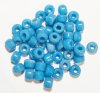 50 6x9mm Milky Aqua Blue Glass Crow Beads