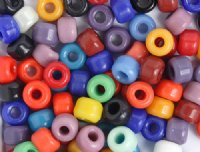 50 6x9mm Opaque Mix Glass Crow Beads