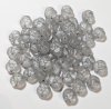 50 9mm 3 Petal Matte Transparent Silver Grey Pansy Flower Beads