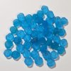 50 9mm 3 Petal Matte Transparent Aqua Pansy Flower Beads