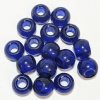 16, 9x12mm Transparent Cobalt Large Hole Glass Crow Beads