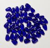 50, 9x6mm Transparent Cobalt Flat Drop Beads