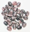30, 9x8mm Satin Pink Tortoise Oval Beads