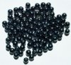 50 6mm Round Metallic Gunmetal Glass Beads