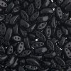 50, 8x3mm Opaque Black 3 Hole Czech Glass Cali Beads