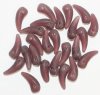 25 5x14mm Matte Transparent Amethyst Glass Claw Beads