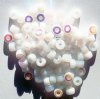 100 4x6mm White Opal AB Glass Crow Beads