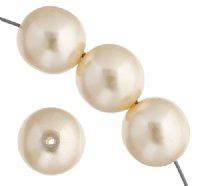 Strand of 2mm Cream Round Glass Pearl Beads
