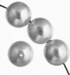 Strand of 2mm Silver Round Glass Pearl Beads