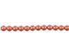 8 inch strand of 4mm Iridescent Light Coral Round Glass Pearl Beads