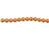 8 inch strand of 4mm Iridescent Orange Round Glass Pearl Beads