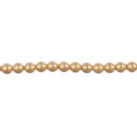 8 inch strand of 4mm Iridescent Dark Cream Round Glass Pearl Beads