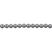 8 inch strand of 4mm Iridescent Grey Round Glass Pearl Beads