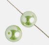 16 inch strand of 4mm Light Olivine Round Glass Pearl Beads