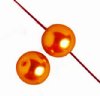 16 inch strand of 6mm Orange Round Glass Pearl Beads