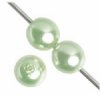 16 inch strand of 6mm Light Green Round Glass Pearl Beads