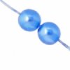 16 inch strand of 6mm Persian Blue Round Glass Pearl Beads