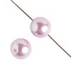 16 inch strand of 8mm Round Light Mauve Glass Pearl Beads
