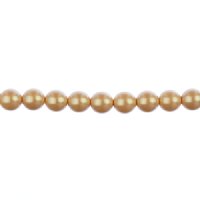 8 inch strand of 8mm Iridescent Dark Cream Round Glass Pearl Beads