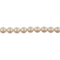 8 inch strand of 8mm Iridescent Light Cream Round Glass Pearl Beads