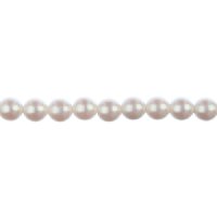 8 inch strand of 8mm Iridescent White Round Glass Pearl Beads