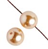 16 inch strand of 8mm Round Beige Glass Pearl Beads