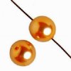 16 inch strand of 8mm Round Copper Glass Pearl Beads