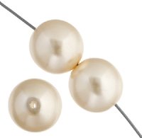 16 inch strand of 8mm Round Cream Glass Pearl Beads