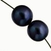 16 inch strand of 8mm Round Dark Montana Glass Pearl Bead