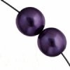 16 inch strand of 8mm Round Purple Glass Pearl Beads