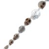 6.5 Inch Strand of White / Off White Glass, Ceramic, and Howlite Skull Beads