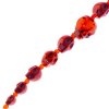 6.5 Inch Strand of Red Glass, Ceramic, and Howlite Skull Beads