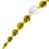 6.5 Inch Strand of Yellow / Jonquil Glass, Ceramic, and Howlite Skull Beads