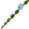 6.5 Inch Strand of Green Glass, Ceramic, and Howlite Skull Beads