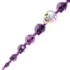 6.5 Inch Strand of Purple / Violet  Glass, Ceramic, and Howlite Skull Beads