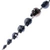 6.5 Inch Strand of Black Diamond Glass, Ceramic, and Howlite Skull Beads