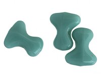 50, 8x2mm Opaque Green Turquoise Czech Glass Tee Beads