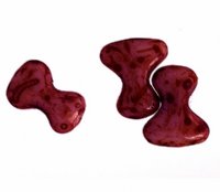 50, 8x2mm Opaque Red Travertine Czech Glass Tee Beads