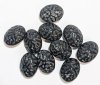 10 14x18x11mm Two Hole Black Textured Ovals