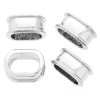 4, 14x9x6mm Silver Global Chic Oval Channel Beads