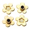 4, 22mm Gold Global Chic Button Flowers