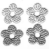 4, 29mm Rhodium Global Chic Hammered Flower Sliders