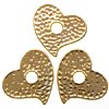 3, 33x30mm Gold Global Chic Hammered Heart Sliders