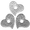 3, 33x30mm Rhodium Global Chic Hammered Heart Sliders