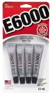 4 Pack of Mini Tubes of E6000 Adhesive Glue 