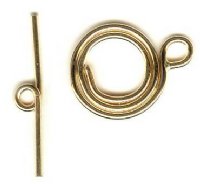 GF2270 1, 15mm Gold Filled Round Spiral Toggle