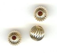 GF0906 1 6mm Gold Filled Pleated Round Bead