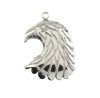 1, 35x25mm Rhodium Plated Hematite Eagle Head Pendant
