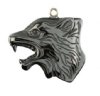 1, 30x35mm Hematite Wolf Head Pendant