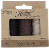 Hemp Earthy Color 10lb 3 Spool Set - Black, Brown, Natural